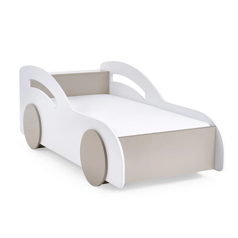 Children's bed designed like a car on a white background