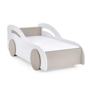 Children's bed designed like a car on a white background