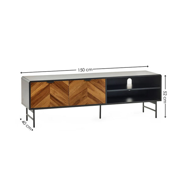Furniture piece with dimensions labeled on a white background