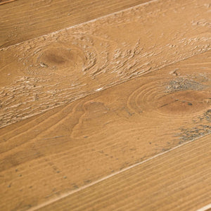Close-up of wooden flooring with visible grain and texture