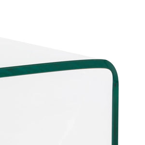 Clear glass table on a white background