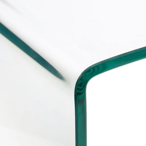 Close-up of glass Athens nest of tables on a white background