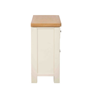 Small cabinet with a wooden top on a white background