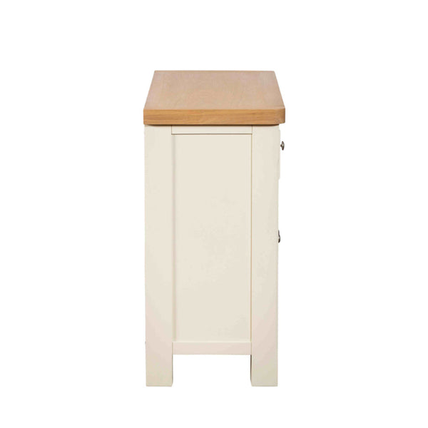 Small cabinet with a wooden top on a white background