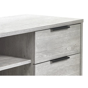 Bacton grey TV unit detail on white background
