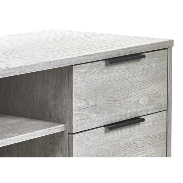 Bacton grey TV unit detail on white background