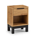 Wooden nightstand with a drawer on a white background