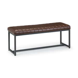 Barstow upholstered dining bench with faux leather padded seat