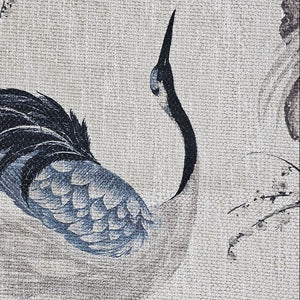 Decorative fabric with crane and butterfly pattern