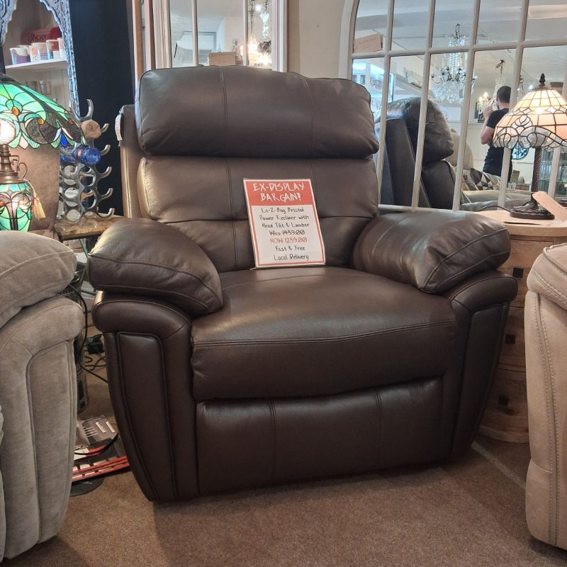 Ex-Display Bristol Power Reclining Chair + Headrest and Lumbar