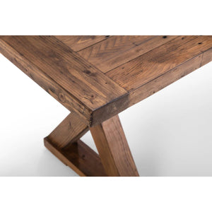 Close-up of a wooden BENCH with a herringbone pattern on a white background