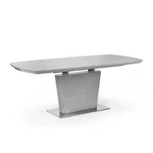 Modern dining table with a sleek design on a white background