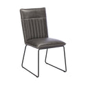 Dark gray chair with black metal legs on a white background