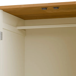 Inside wardrobe with hanging rail