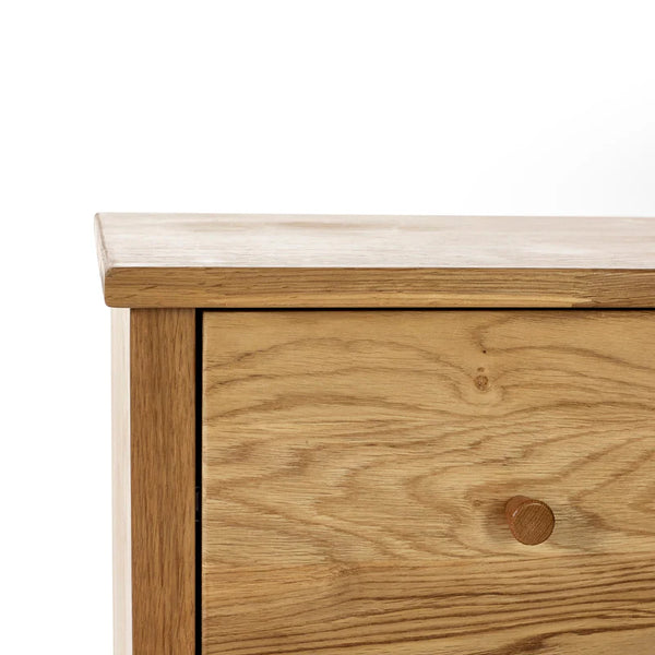 Oak chest of drawers with wooden knob