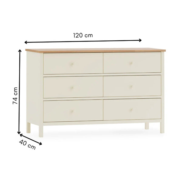 Calco 6 Drawer Wide Chest