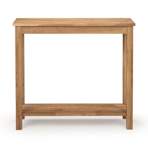 Wooden console table on a white background