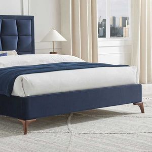 Carole blue velvet bedframe roomshot