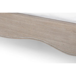 Scalloped limed oak bed frame detail