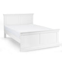White wooden bed frame on a white background