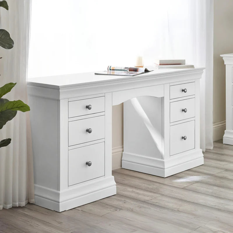 Clanton white dressing table on white background