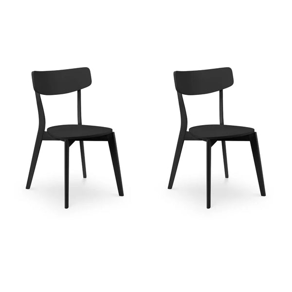 Coco black dining chairs on white background