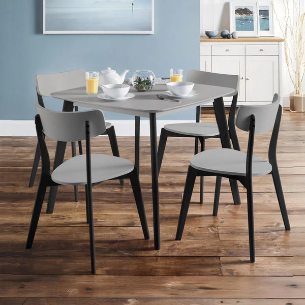 Coco grey and black dining table and chairs room shot