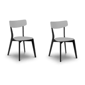 Coco grey and black pair of dining chairs on white background