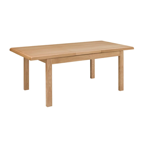 Wooden dining table on a white background