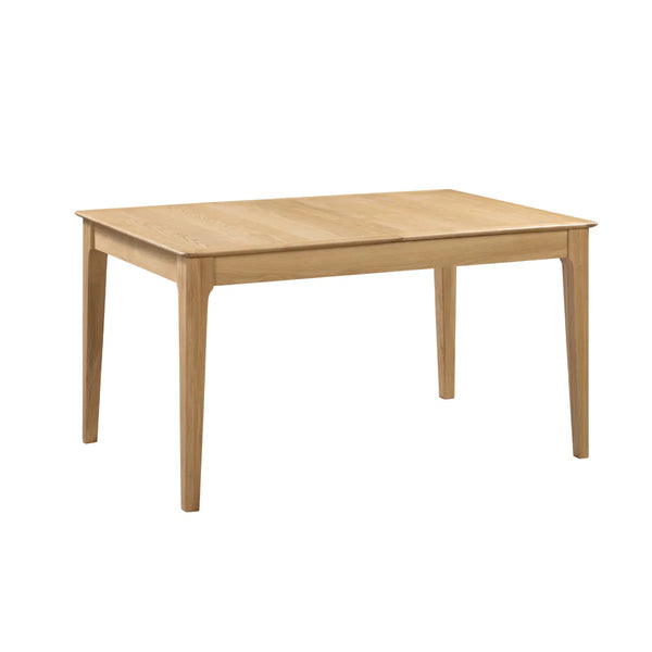 Wooden dining table on a white background