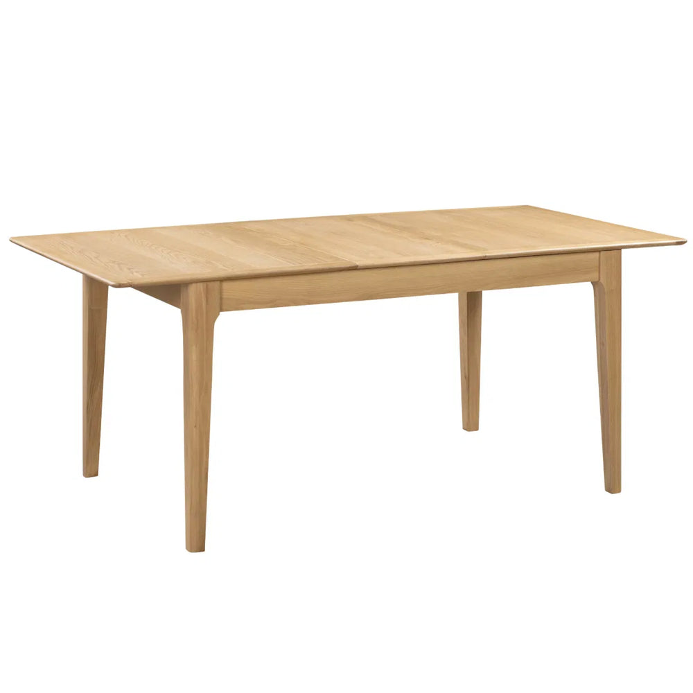 Wooden dining table on a white background