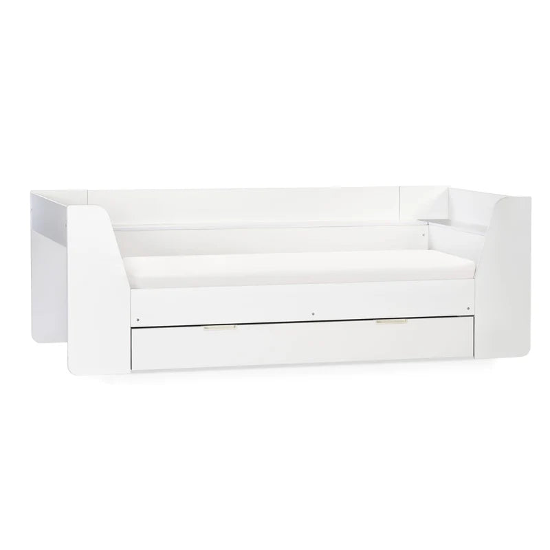 White sofa with a drawer on a white background