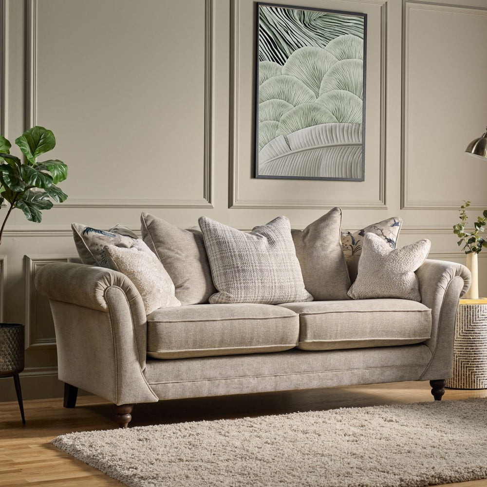 Patterned ottoman on a white background