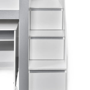 White ladder with multiple rungs on a white background