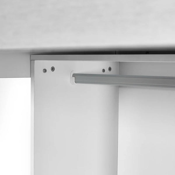 Gloria white and grey cabin bed open clothes rail detail