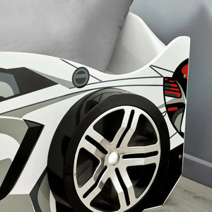Grey racer bed rear wheel detail 