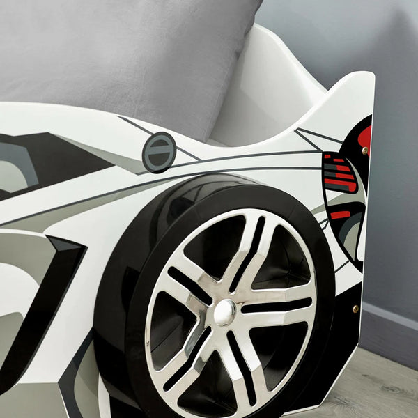 Grey racer bed rear wheel detail 