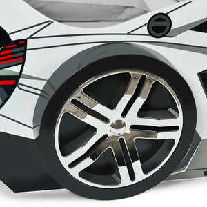 Grey racer frame wheel detail 
