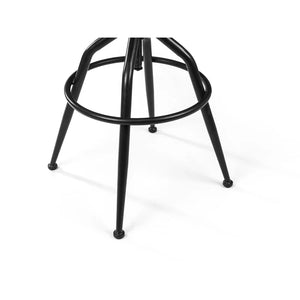 Black metal stool on a white background