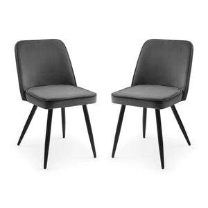 Two GREY chairs with gray seats on a white background