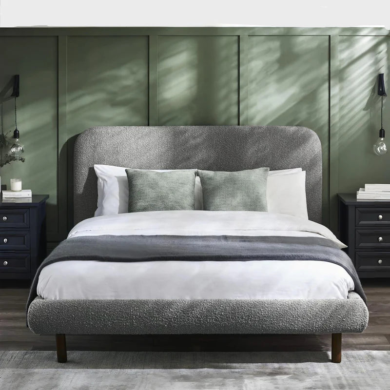 grey Bed with on a white background
