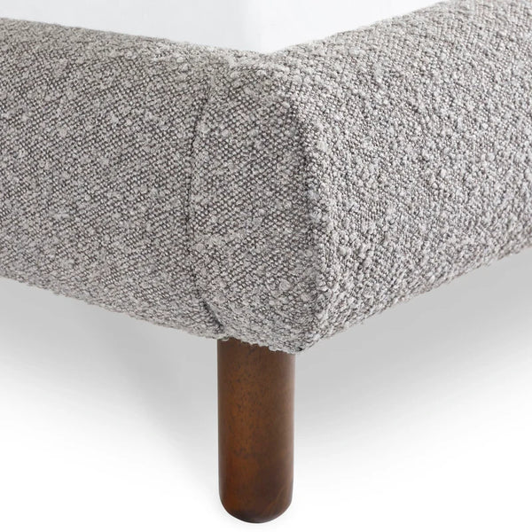Harriet bedframe leg detail on white background