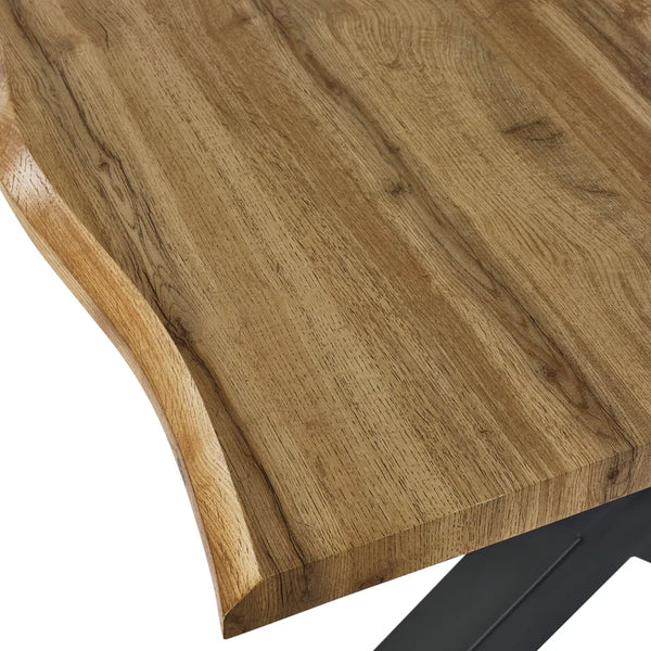 Close-up of a wooden table surface with a white background