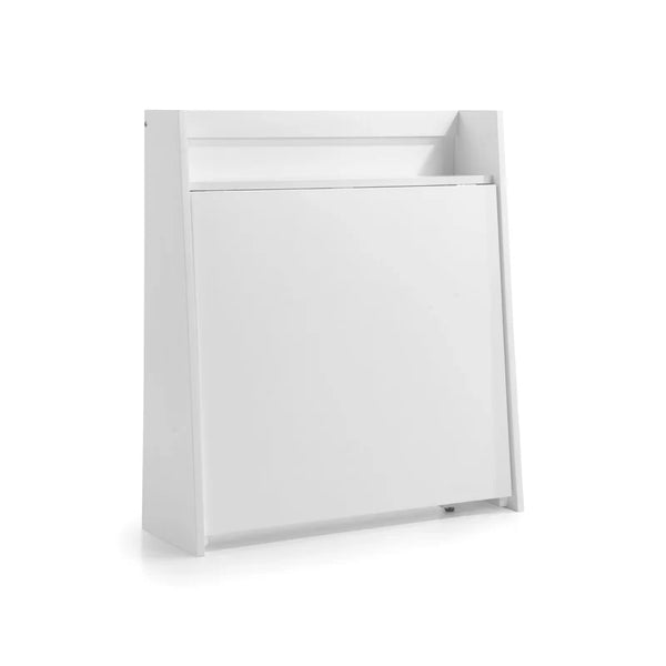 White cabinet with a door on a white background