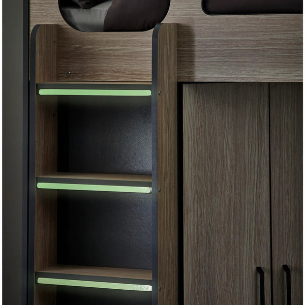Hiro oak cabin bed ladder detail