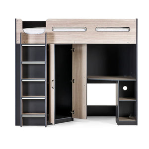 Hiro oak cabin bed open door white background
