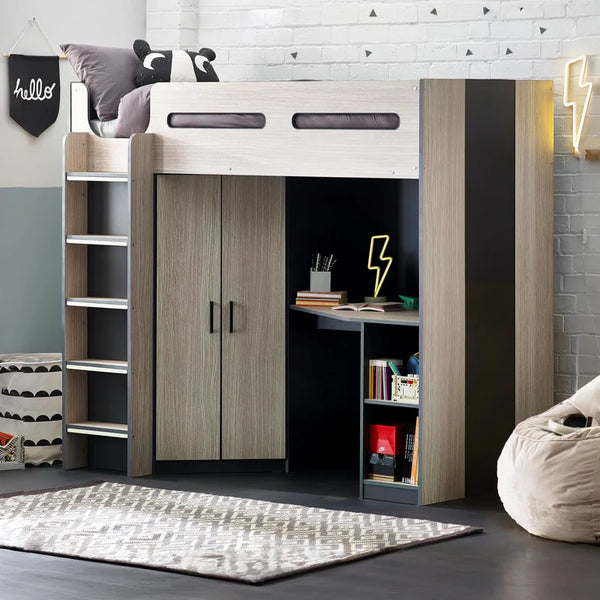 Hiro oak cabin bed roomshot