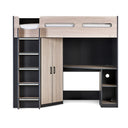 Hiro oak cabin bed white background
