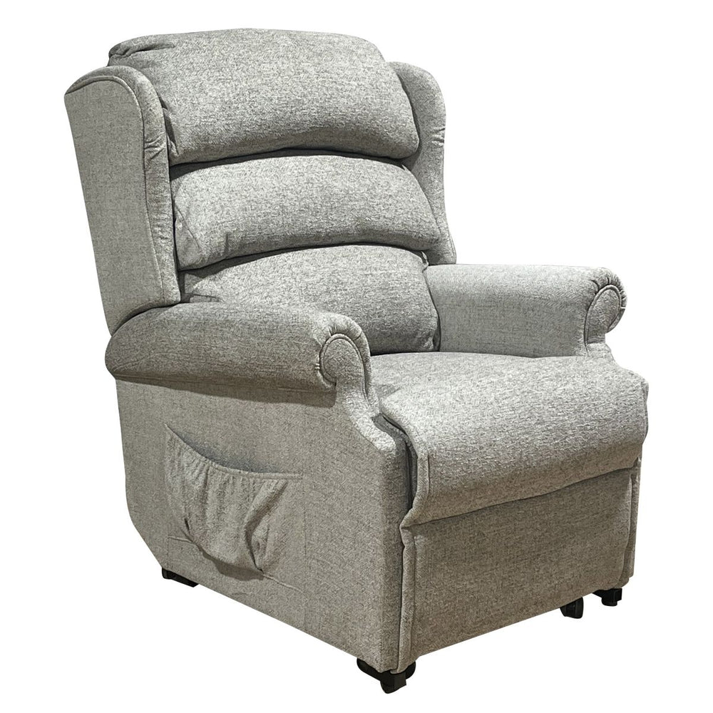 Gray recliner chair on a white background