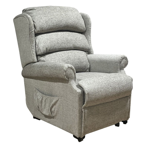 Gray recliner chair on a white background